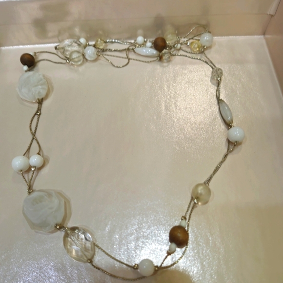 40" Opera Necklace With Multi Colored Stones - Picture 2 of 2